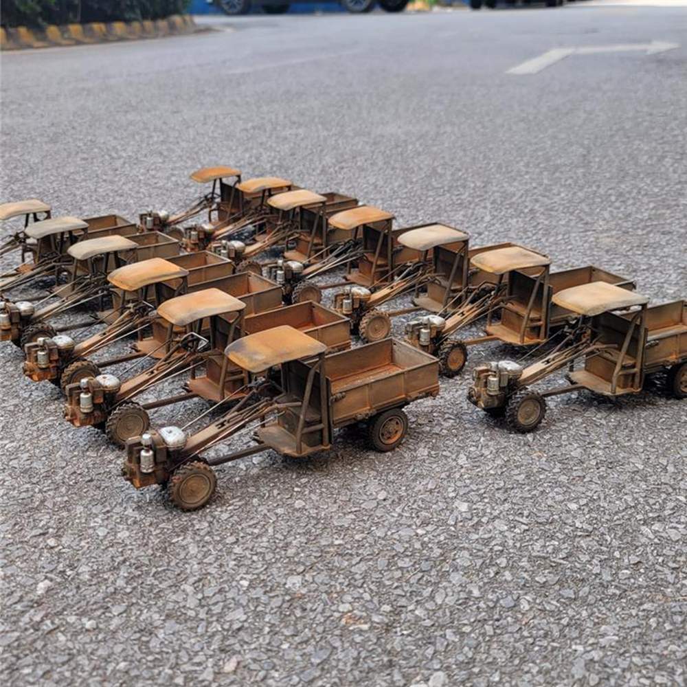 1/16 Scale Vintage Metal Walk-Behind Tractor Model