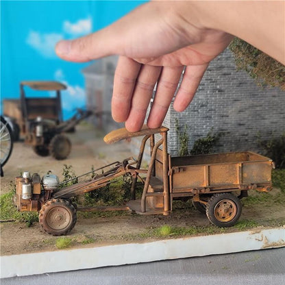 1/16 Scale Vintage Metal Walk-Behind Tractor Model