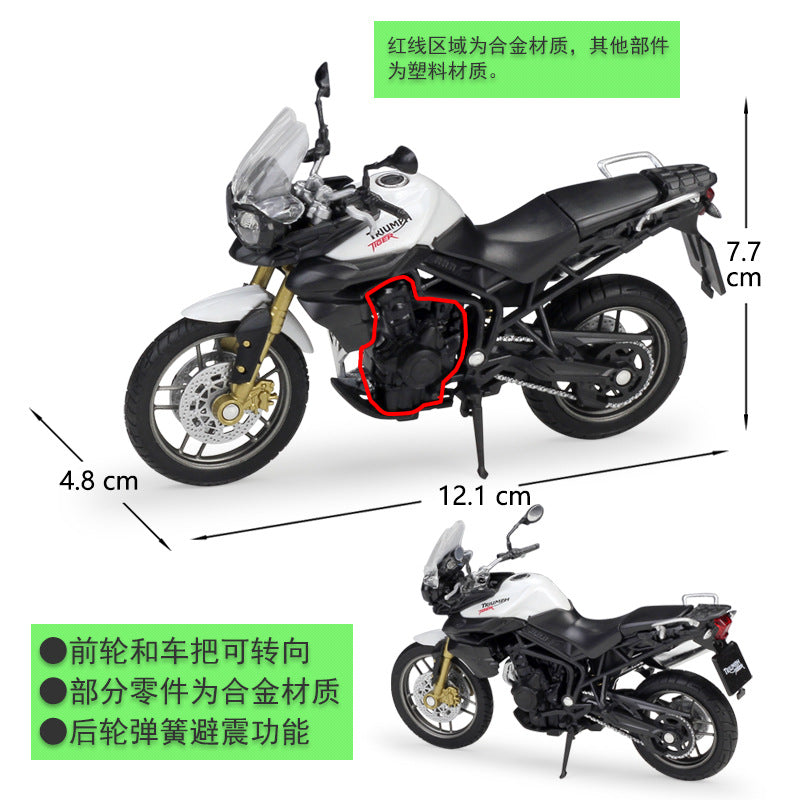 1/18 Scale Triumph Tiger 800 Motorcycle Diecast Model