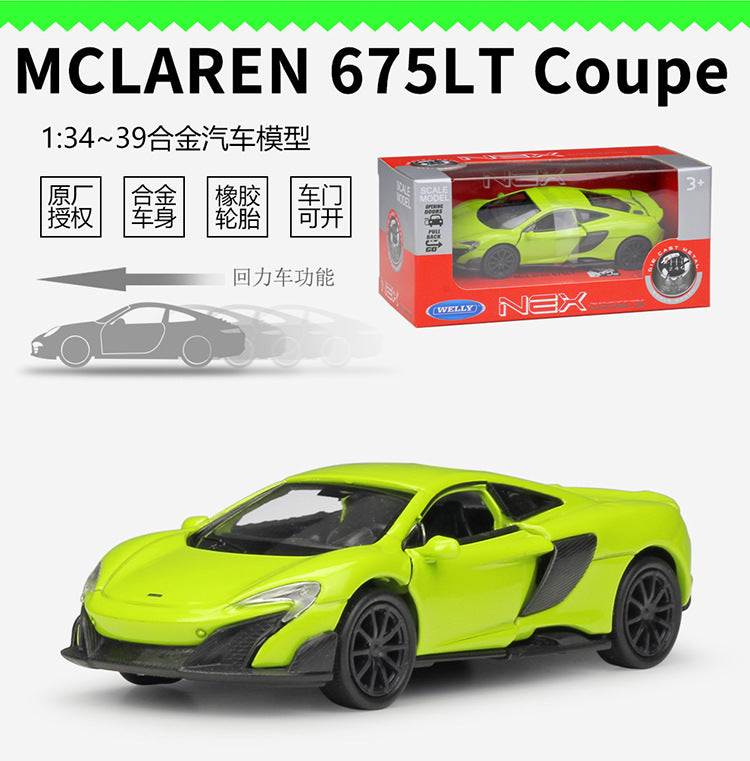 1/36 Scale McLaren 675LT Coupe Diecast Model Car Pull Back Toy