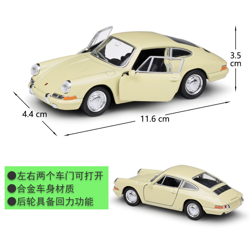 1/36 Scale 1964 Porsche 911 Sports Car Diecast Model Pull Back Toy