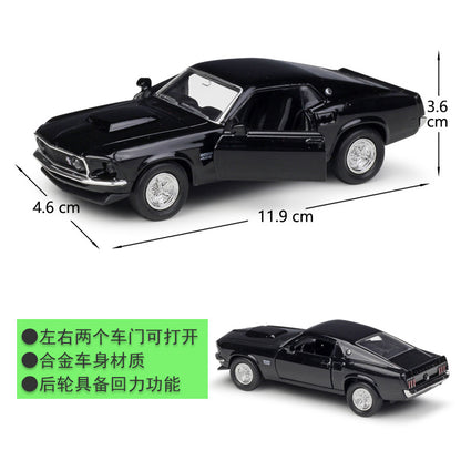 1/36 Scale 1969 Ford Boss 429 Mustang Muscle Car Diecast Model Pull Back Toy
