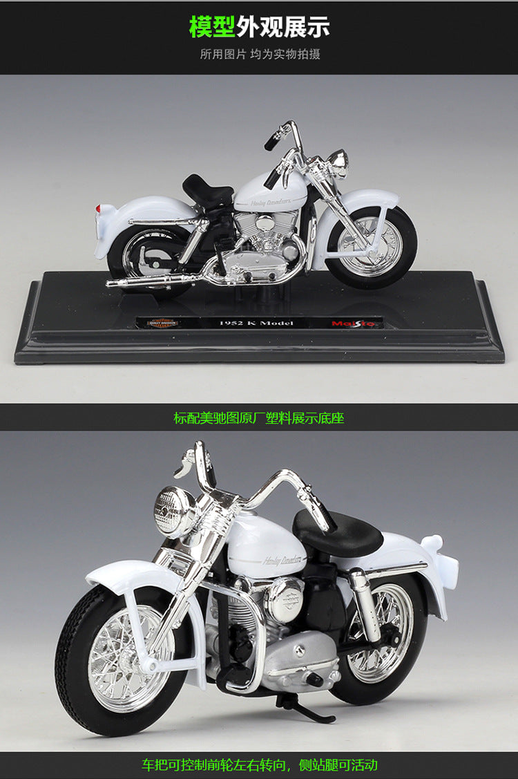 1/18 Scale 1952 Harley-Davidson Model K Diecast Model Motorcycle