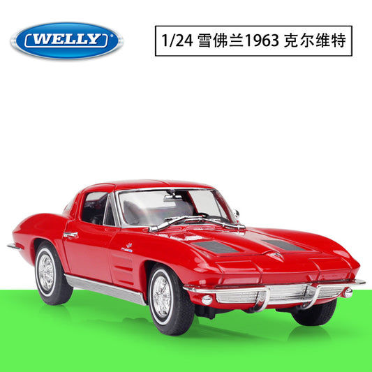 1/24 Scale 1963 Chevrolet Corvette Sting Ray Coupe Sports Car Diecast Model