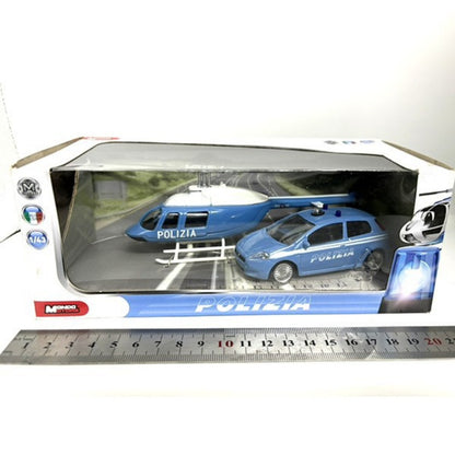 1/43 Scale Mondo Motors Italian Fire Rescue Fiat Panda + Helicopter Set Diecast Model