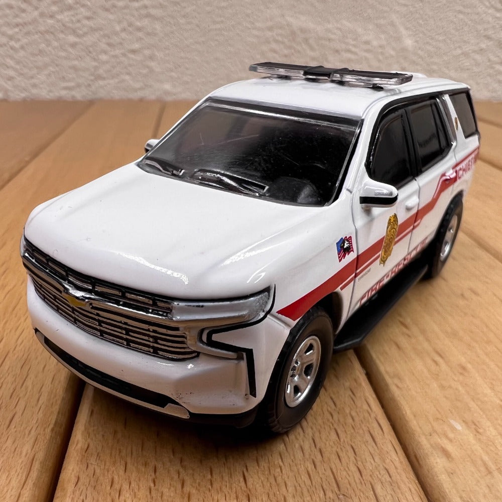 1/64 Scale 2021 Chevrolet Tahoe SUV Mastic Beach Fire Department Diecast Model Car