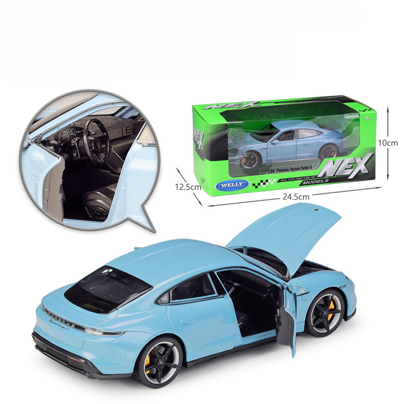 1/24 Scale Porsche Taycan Turbo S Luxury Sports Sedan Diecast Model Car