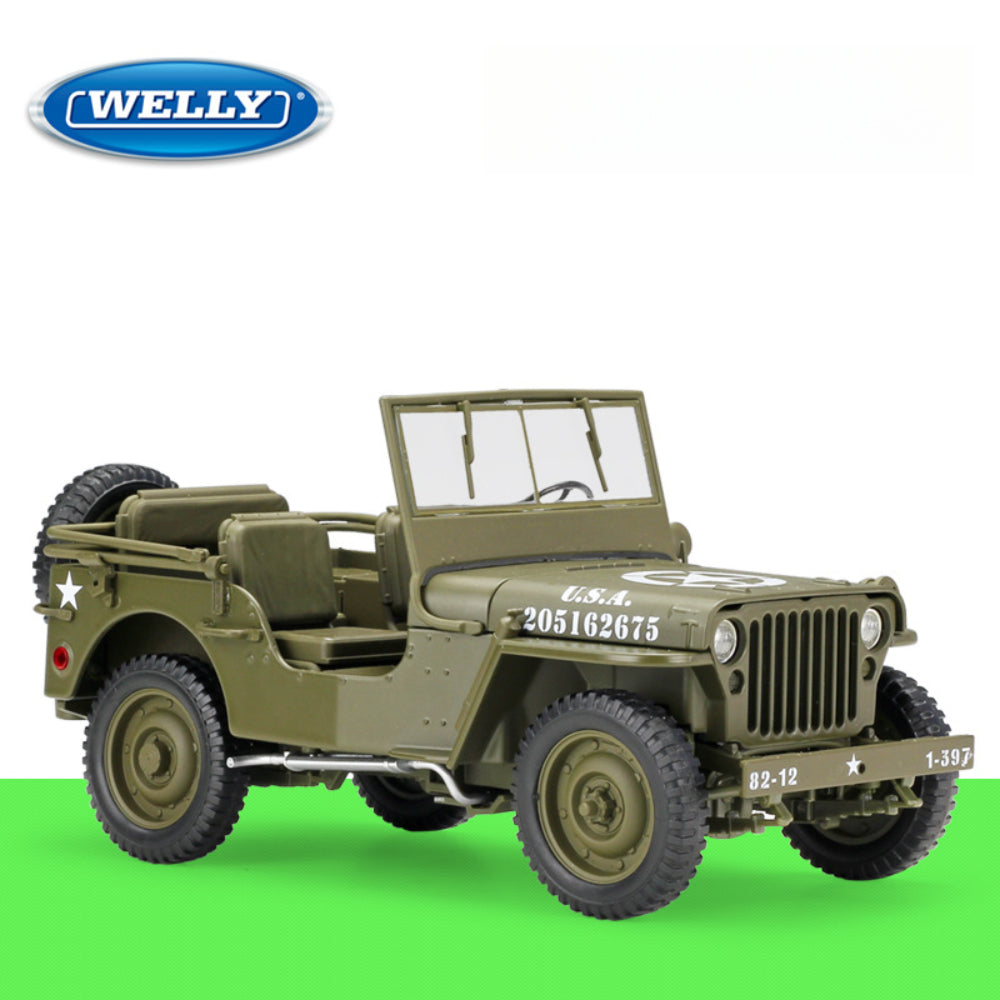 1/18 Scale 1941 Willys Jeep Light Military Utility Truck Diecast Model