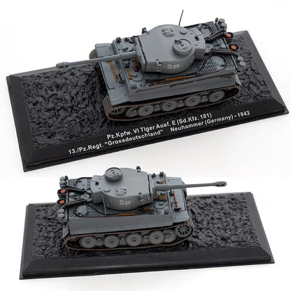 1/72 Scale Tank Diecast Models M1 Abrams M48 Patton M60 Tiger I Leopard 2 Sturmtiger Nashorn T-34 T-54 T-55 Challenger 1 C1 Ariete