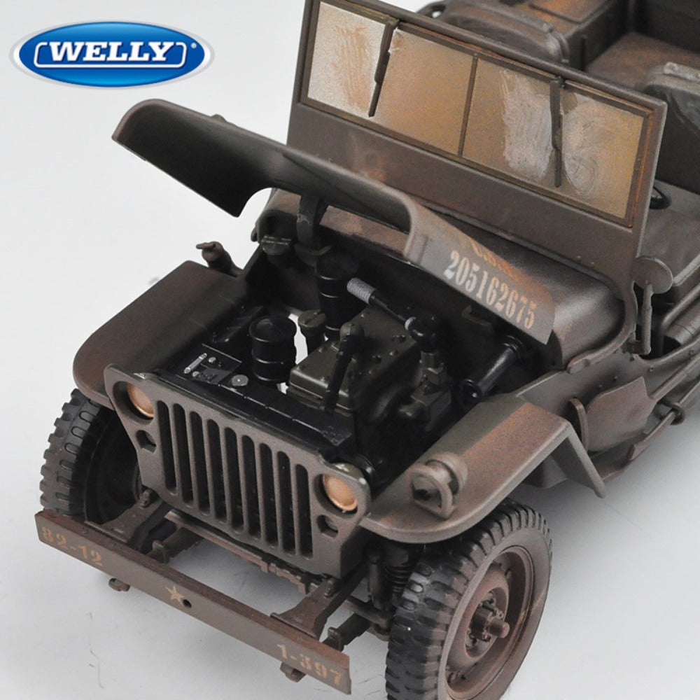 1/18 Scale 1941 Willys Jeep Light Military Utility Truck Diecast Model