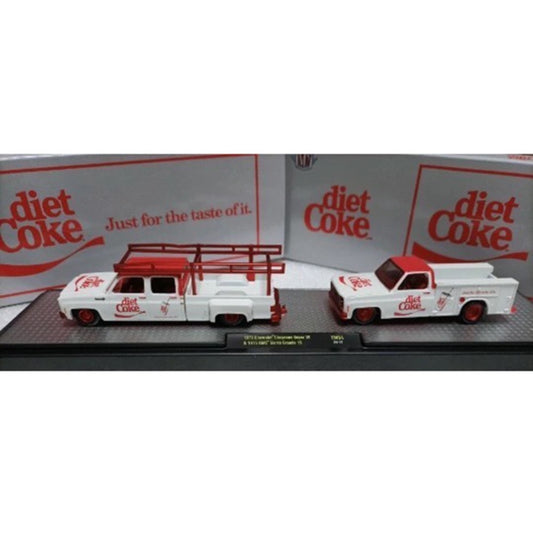 1/64 Scale 1973 Chevrolet Cheyenne Super 30 & 1975 GMC Sierra Grande 15 Diet Coke Diecast Model Car