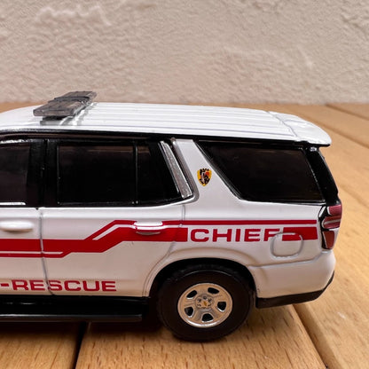 1/64 Scale 2021 Chevrolet Tahoe SUV Mastic Beach Fire Department Diecast Model Car