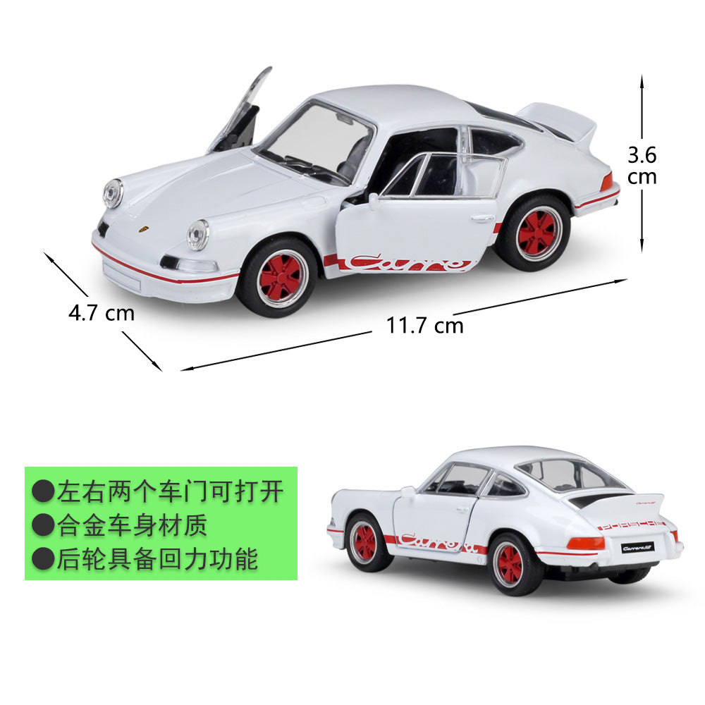 1/36 Scale 1973 Porsche 911 Carrera RS Diecast Model Car Pull Back Toy