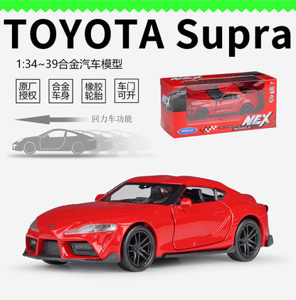 1/36 Scale Toyota Supra Sports Car Diecast Model Pull Back Toy