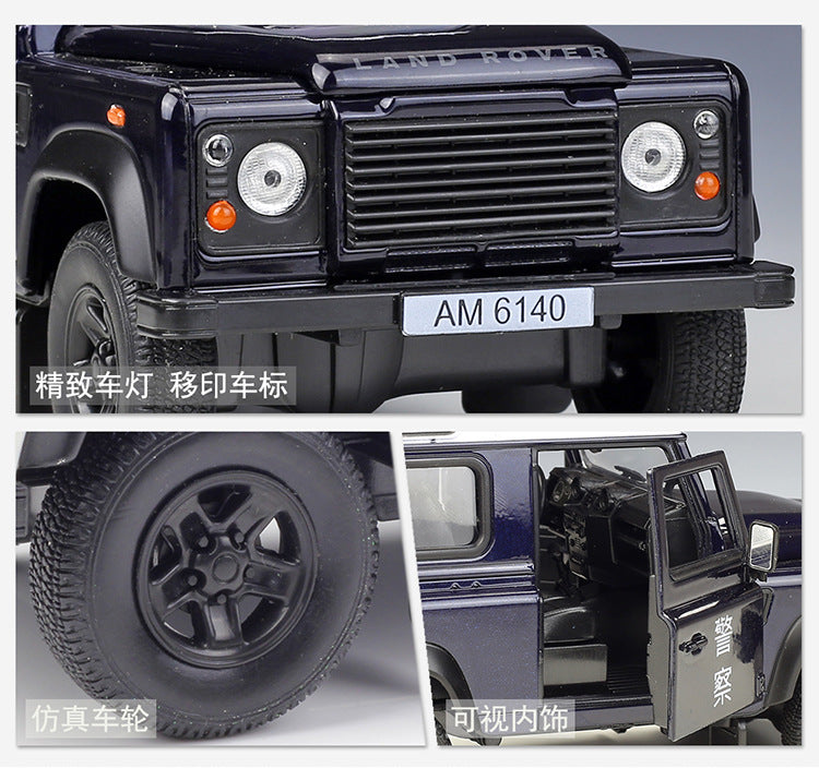 1/24 Scale Land Rover Defender Hong Kong Police Patrol Car Diecast Model