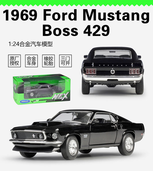 1/24 Scale 1969 Ford Boss 429 Mustang Diecast Model Car