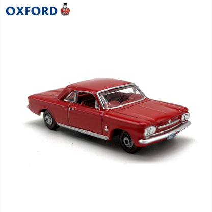 1/87 Scale 1963 Chevrolet Corvair Coupe Red Diecast Model Car