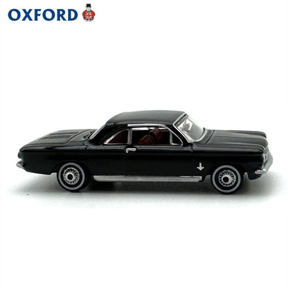 1/87 Scale 1963 Chevrolet Corvair Coupe Black Diecast Model Car