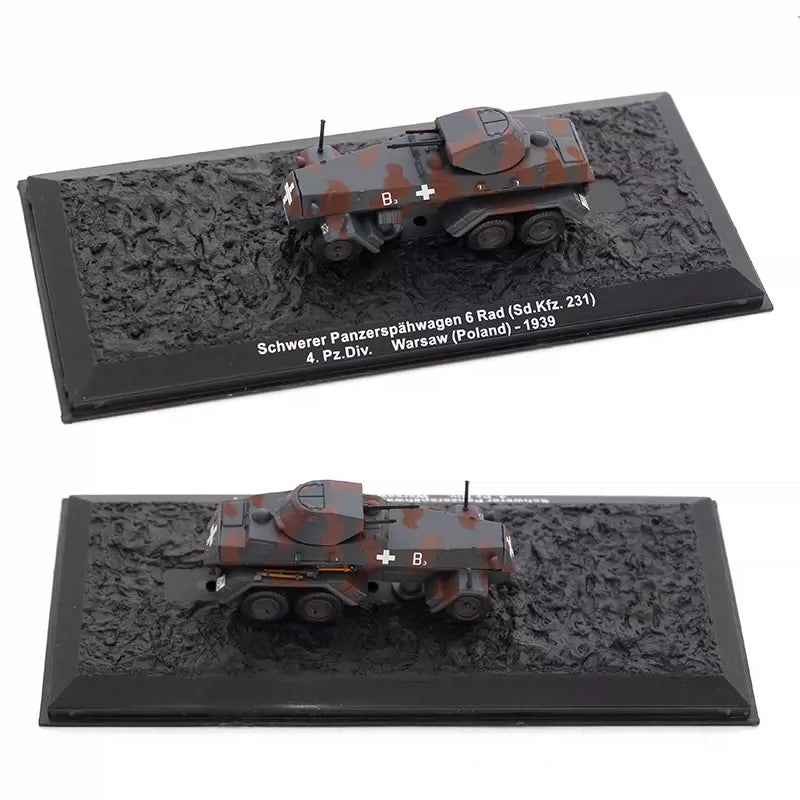 1/72 Scale Schwerer Panzerspähwagen Sd.Kfz. 231 WIWII German Armored Car Diecast Model