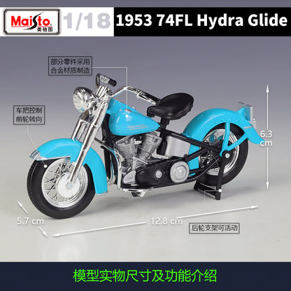 1/18 Scale 1953 Harley-Davidson FL Hydra Glide Diecast Model Motorcycle