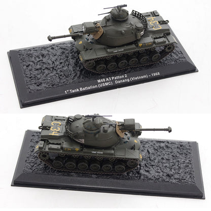 1/72 Scale Tank Diecast Models M1 Abrams M48 Patton M60 Tiger I Leopard 2 Sturmtiger Nashorn T-34 T-54 T-55 Challenger 1 C1 Ariete