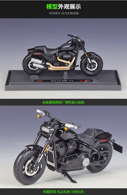 1/18 Scale 2022 Harley-Davidson Fat Bob 114 Diecast Model Motorcycle