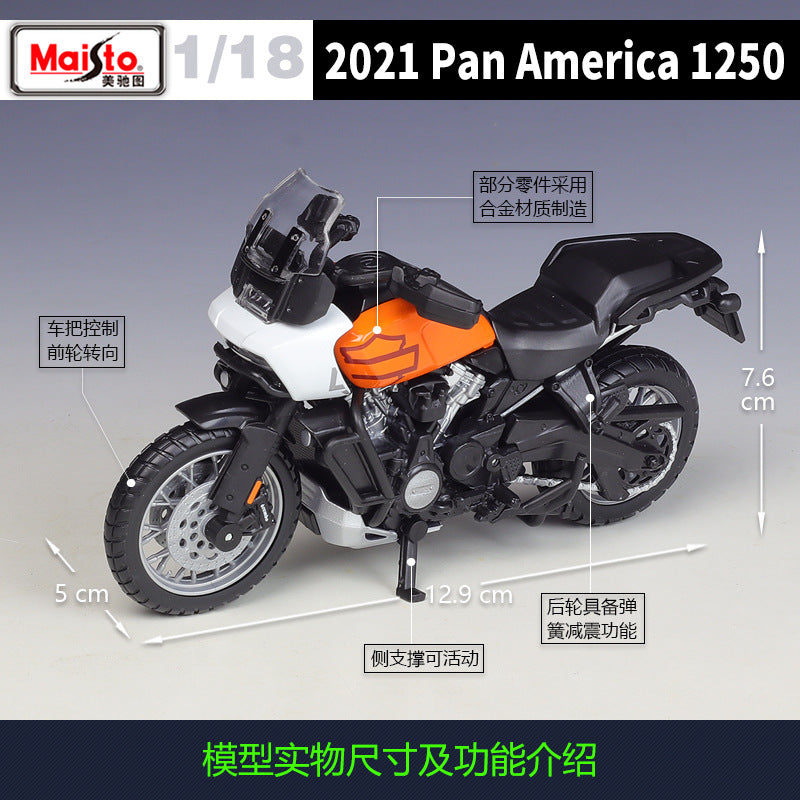 1/18 Scale 2021 Harley-Davidson Pan America 1250 Diecast Model Motorcycle