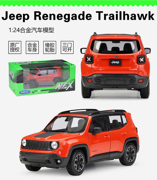 1/24 Scale Jeep Renegade Trailhawk Subcompact Crossover SUV Diecast Model Car