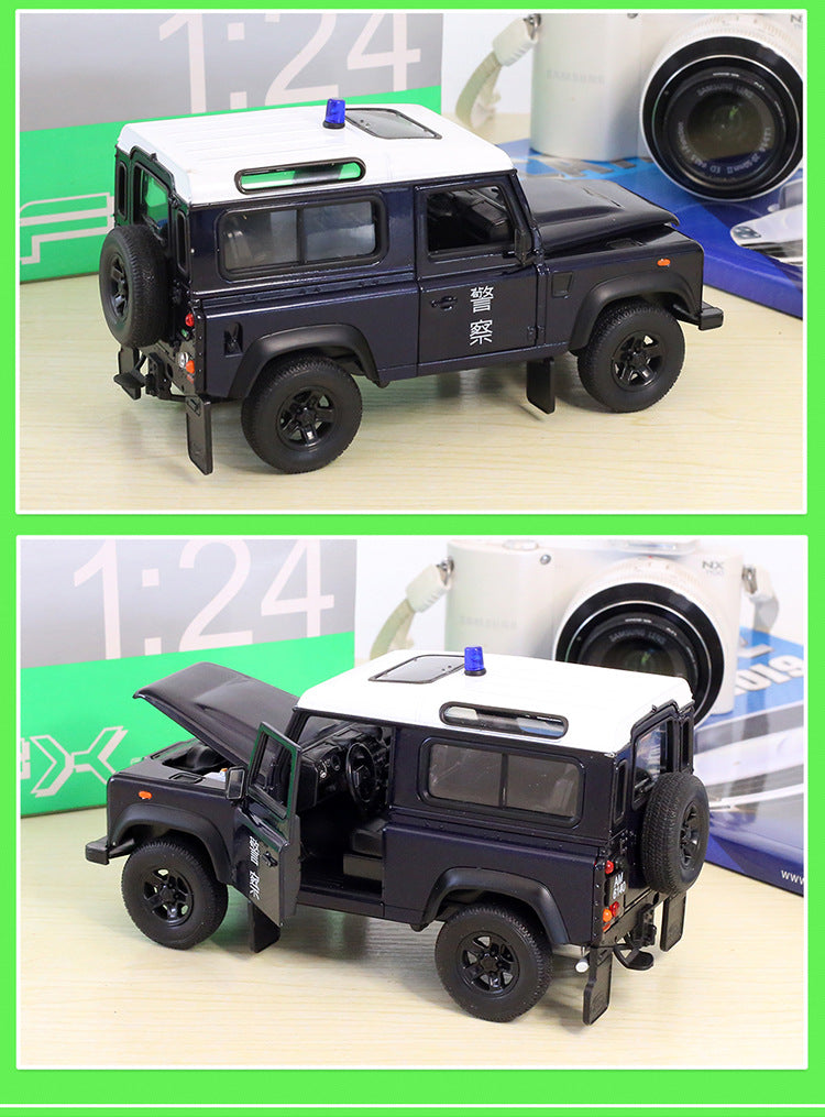 1/24 Scale Land Rover Defender Hong Kong Police Patrol Car Diecast Model