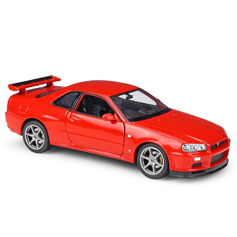 1/24 Scale Nissan Skyline GT-R R34 Sports Car Diecast Model