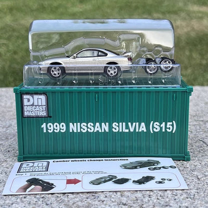 1/64 Scale Nissan Silvia S14 S15 Sports Car with Container Diecast Model