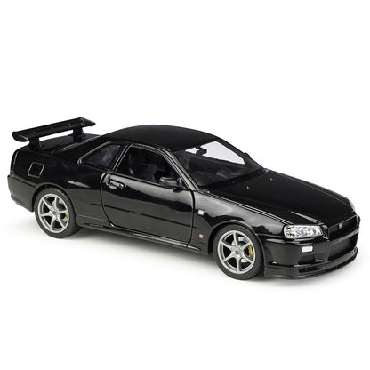 1/24 Scale Nissan Skyline GT-R R34 Sports Car Diecast Model