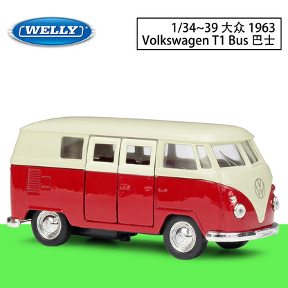 1/36 Scale 1963 Volkswagen Type 2 T1 Bus Diecast Model Pull Back Toy