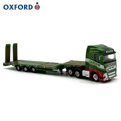 1/148 Scale Volvo FH4 Semi Low Loader Green Diecast Model