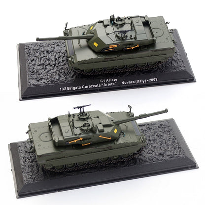 1/72 Scale Tank Diecast Models M1 Abrams M48 Patton M60 Tiger I Leopard 2 Sturmtiger Nashorn T-34 T-54 T-55 Challenger 1 C1 Ariete