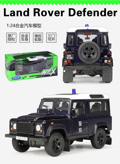 1/24 Scale Land Rover Defender Hong Kong Police Patrol Car Diecast Model