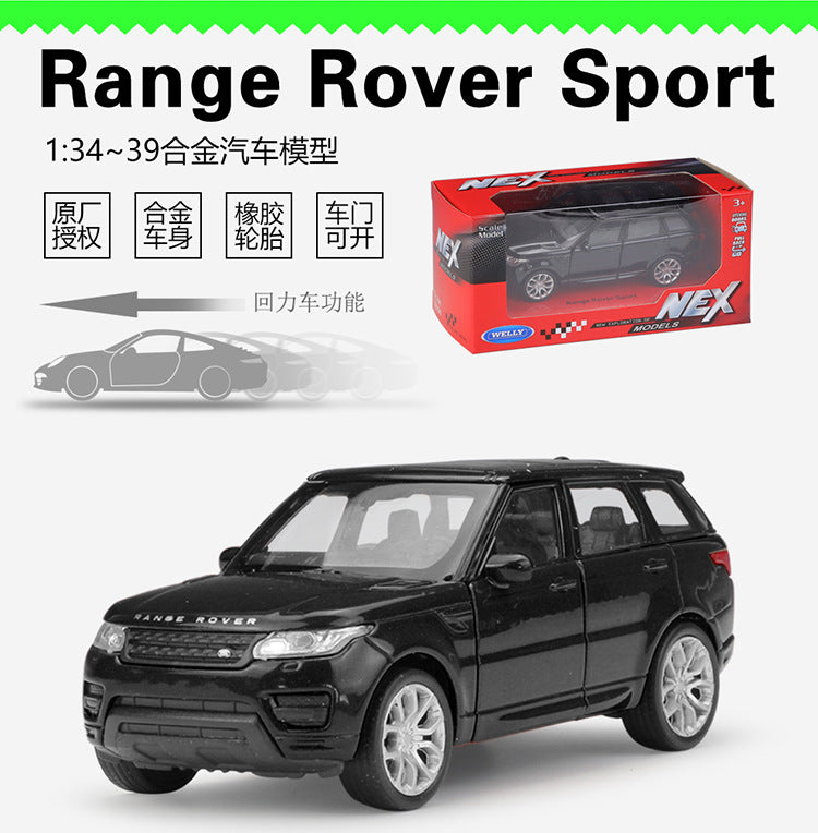 1/36 Scale Range Rover Sport Diecast Model SUV Pull Back Toy Car