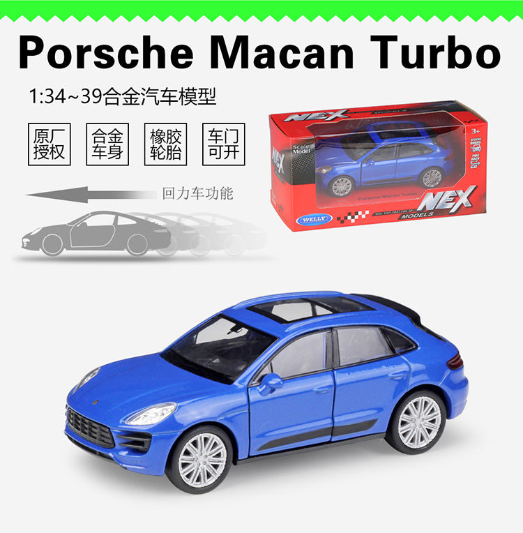 1/36 Scale Porsche Macan Turbo SUV Diecast Model Car Pull Back Toy