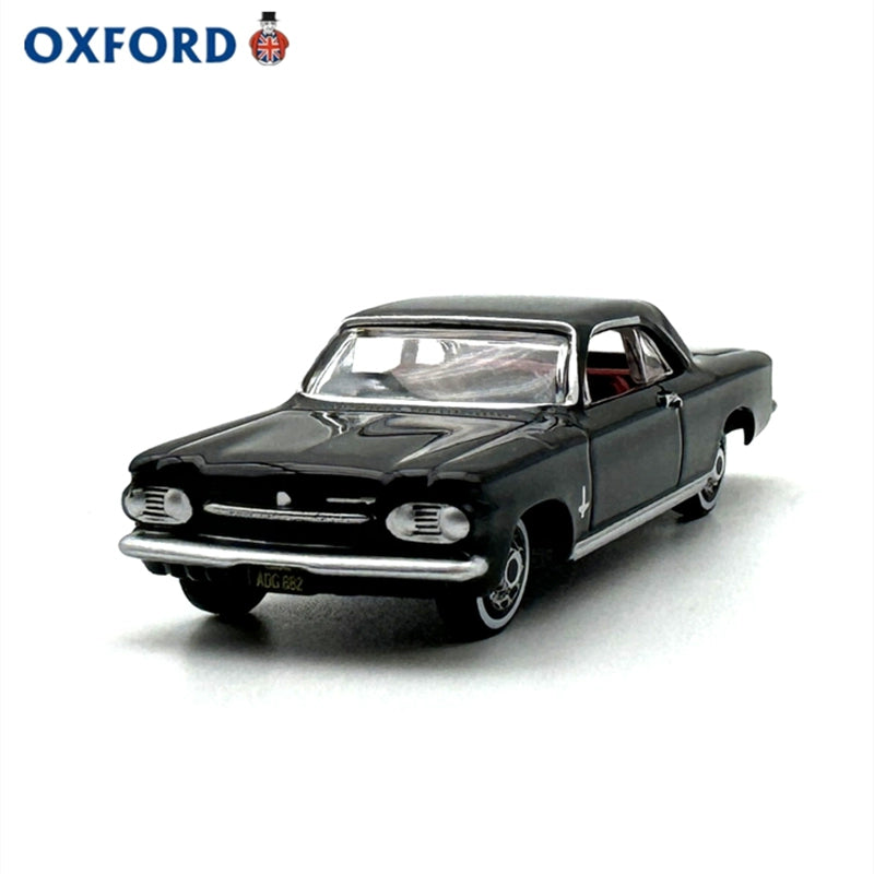 1/87 Scale 1963 Chevrolet Corvair Coupe Black Diecast Model Car