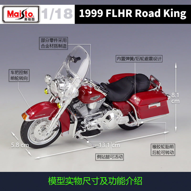 1/18 Scale 1999 Harley-Davidson FLHR Road King Diecast Model Motorcycle