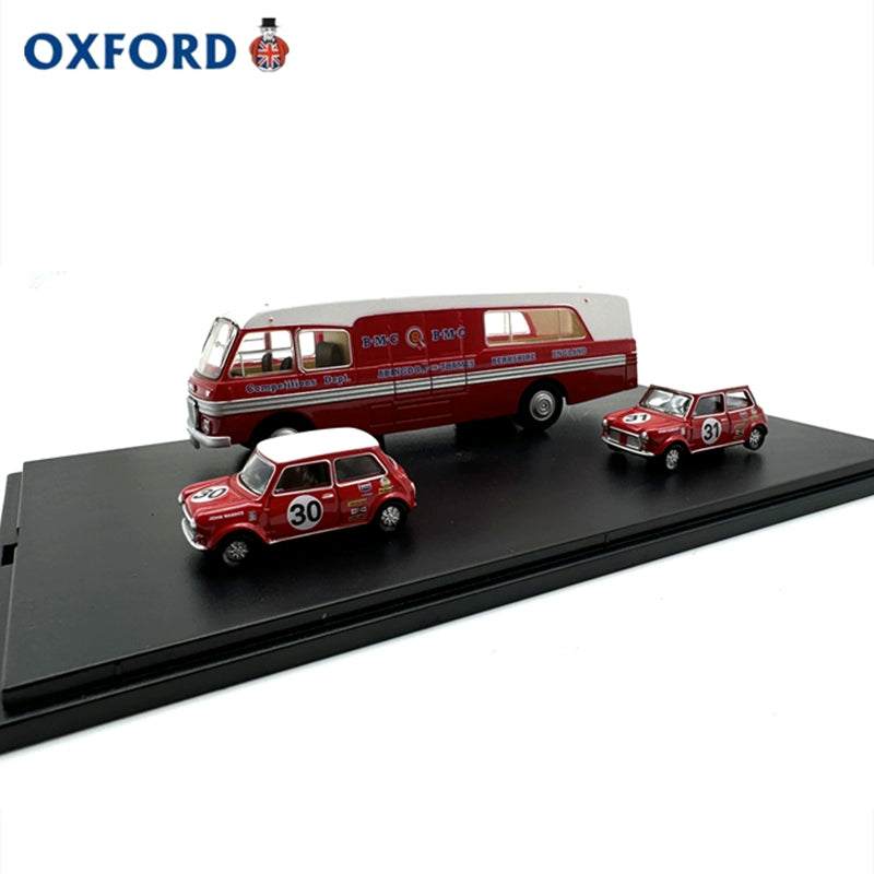 1/76 Scale BMC Car Transporter & Two Minis BMC Competitions Dept Diecast Model