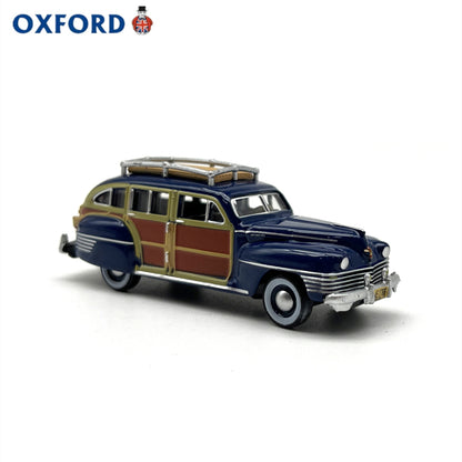 1/87 Scale 1942 Chrysler Town & Country Woodie Wagon Blue Diecast Model Car