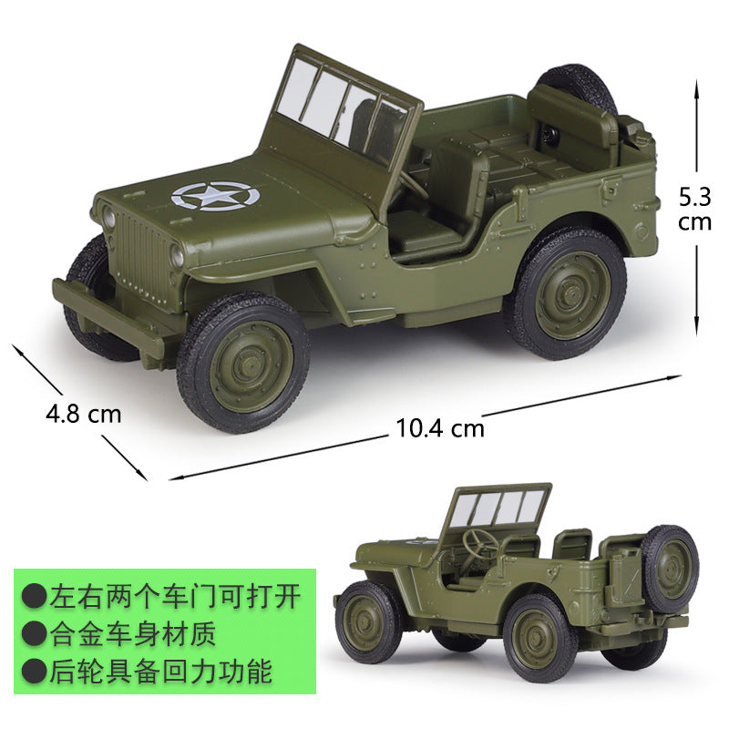 1/36 Scale 1941 Jeep Willys MB Diecast Model Car Pull Back Toy