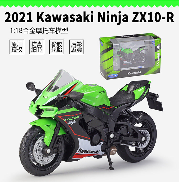 1/18 Scale 2021 Kawasaki Ninja ZX-10R Motorcycle Diecast Model