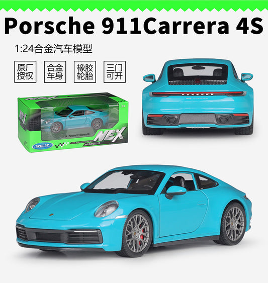 1/24 Scale Porsche 911 (992) Carrera 4S Sports Car Diecast Model