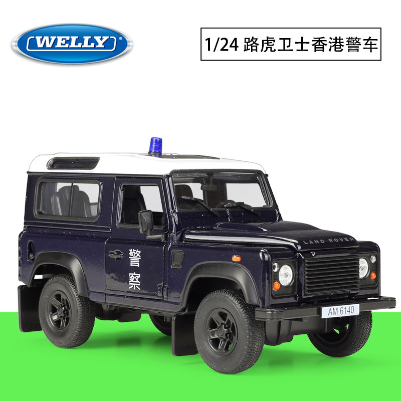 1/24 Scale Land Rover Defender Hong Kong Police Patrol Car Diecast Model