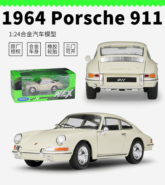 1/24 Scale 1964 Porsche 911 Classic Luxury Sports Car Diecast Model