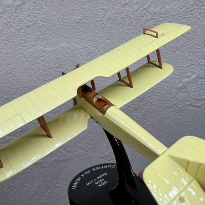 1/100 Scale 1916 Curtiss JN-4 Jenny Biplane Diiecast Aircraft Model