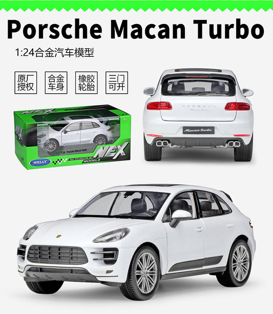 1/24 Scale Porsche Macan Turbo Compact Luxury Crossover SUV Diecast Model Car