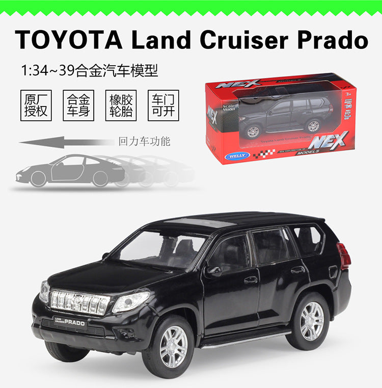 1/36 Scale Toyota Land Cruiser Prado Diecast Model Car Pull Back Toy